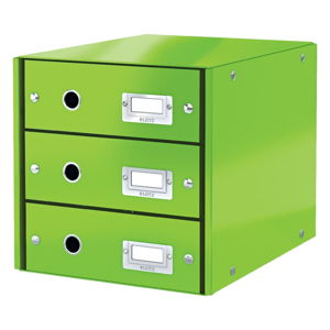 Zielony pojemnik z 3 szufladami Leitz Office, 36x29x28 cm