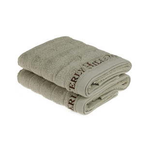 Zestaw 2 jasnozielonych ręczników do rąk, 90x50 cm
