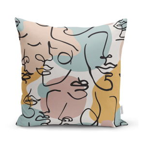 Poszewka na poduszkę Minimalist Cushion Covers Drawing Face Colorful, 45x45 cm