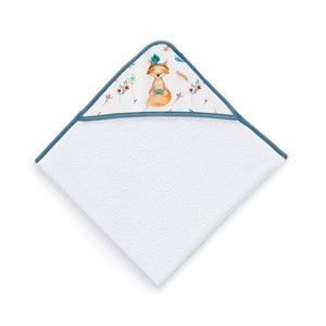 Zestaw ręcznika z kapturkiem i rękawicy z szarymi detalami Tanuki Fox, 75x75 cm