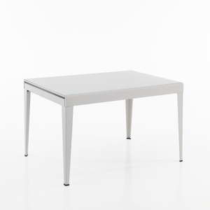 Biały metalowy stół rozkładany Oreste Luchettas Clever, 120x83 cm