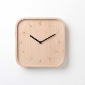 Zegar z drewna bukowego Qualy&CO Allday Square