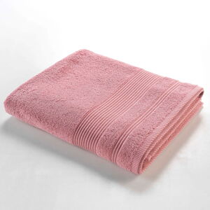 Różowy bawełniany ręcznik kąpielowy frotte 90x150 cm Tendresse – douceur d'intérieur