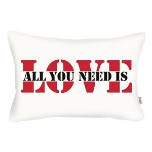 Biała poszewka na poduszkę Apolena Love Addict, 31x50 cm