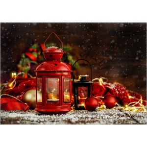 Dywan Vitaus Christmas Period Red Metal Lantern, 50x80 cm