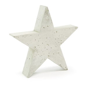 Biała dekoracja z cementu La Forma Sens Star, 31x30 cm