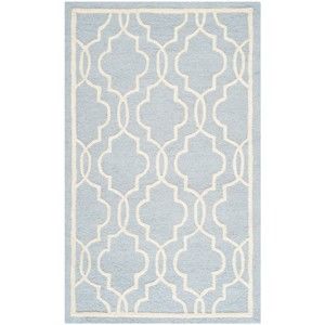 Jasnoniebieski dywan wełniany Safavieh Elle Sky, 91x152 cm