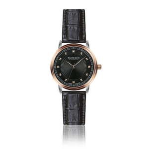 Damski zegarek z czarnym paskiem ze skóry naturalnej Walter Bach Karso