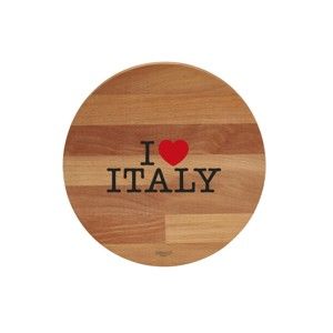 Deska do krojenia z drewna bukowego Bisetti I Love Italy, ø 30 cm