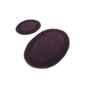 Zestaw 2 ciemnofioletowych bawełnianych dywaników łazienkowych Confetti Bathmats Piante Oval Purple