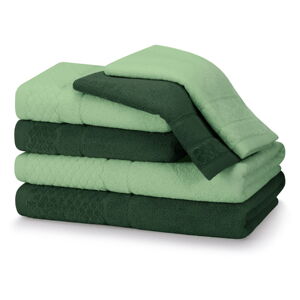 Zielone bawełniane ręczniki zestaw 6 szt. frotte Rubrum – AmeliaHome