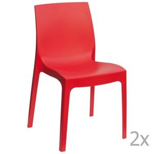 Zestaw 2 czerwonych krzeseł Castagnetti Rome