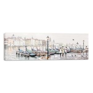 Obraz Styler Canvas Watercolor Venezia Gondole, 45x140 cm