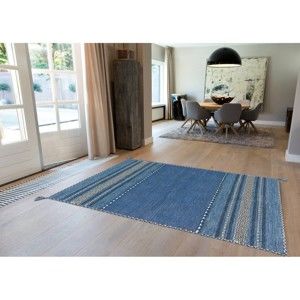 Niebieski bawełniany ręcznie wykonany dywan Arte Espina Navarro 2915, 170x230 cm