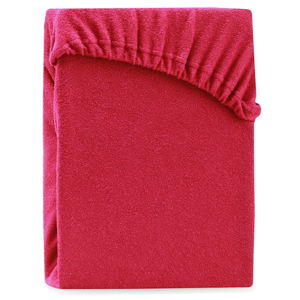 Czerwone elastyczne prześcieradło dwuosobowe AmeliaHome Ruby Maroon, 220-240x220 cm