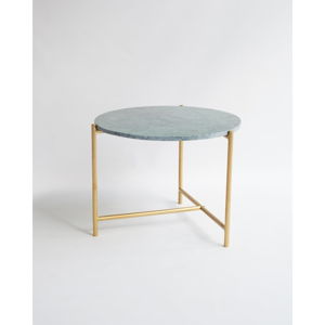 Zielony/złoty marmurowy okrągły stolik ø 50 cm Morgans – Really Nice Things