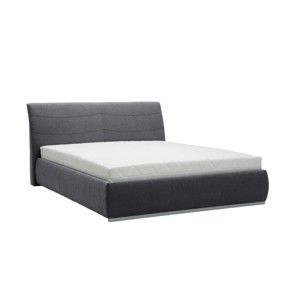 Szare łóżko 2-osobowe Mazzini Beds Luna, 180x200 cm