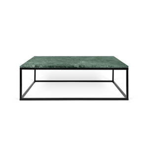 Zielony marmurowy stolik z czarnymi nogami TemaHome Prairie, 75x32 cm