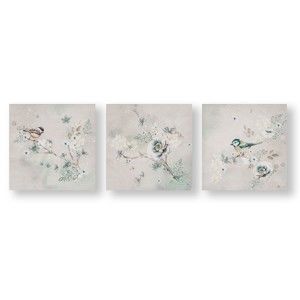 Komplet 3 obrazów Graham & Brown Beautiful Birds Trio, 30x30 cm
