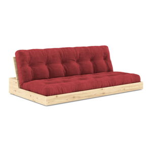 Czerwona sztruksowa rozkładana sofa 196 cm Base – Karup Design
