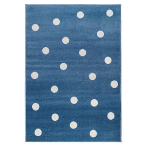Niebieski dywan w kropki KICOTI Peas, 80x150 cm