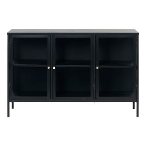 Czarna witryna Unique Furniture Carmel, dł. 132 cm
