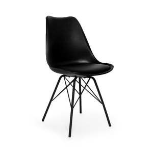 Czarne krzesło z konstrukcją z metalu loomi.design Eco