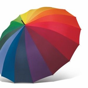 Kolorowy parasol Ambiance Rainbow, ⌀ 130 cm