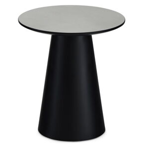Czarny/jasnoszary stolik z blatem w dekorze marmuru ø 45 cm Tango – Furnhouse