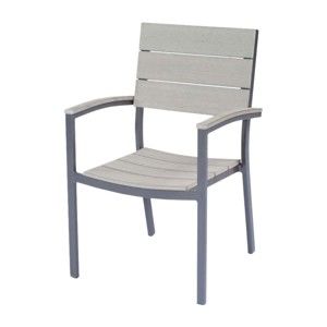 Szare metalowe/plastikowe krzesło ogrodowe Olivia – Garden Pleasure