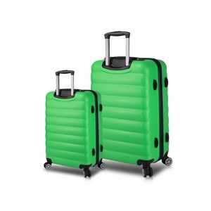 Zestaw 2 zielonych walizek na kółkach z USB My Valice RESSNO Cabin & Large