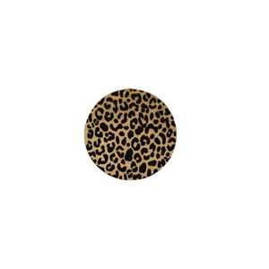 Czarna okrągła wycieraczka z naturalnego włókna kokosowego Artsy Doormats Leopard, ⌀ 70 cm