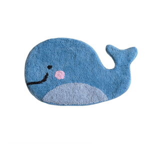 Niebieski bawełniany dywanik łazienkowy Mr. Fox Blue Whale, 69x44 cm