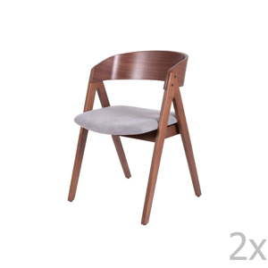 Zestaw 2 krzeseł do jadalni z szarym siedziskiem sømcasa Rina