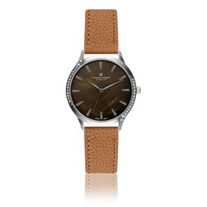 Zegarek damski z brązowym paskiem ze skóry naturalnej Frederic Graff Lismo