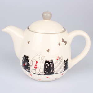 Ceramiczny dzbanek do herbaty Dakls Cats, 1 l