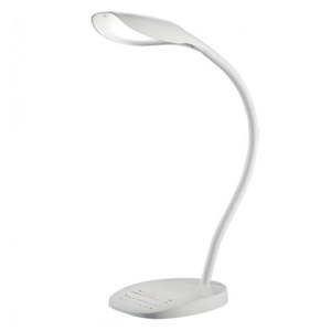 Biała stołowa lampa LED Trio Swan, wys. 48 cm