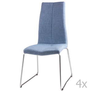 Zestaw 4 niebieskich krzeseł do jadalni sømcasa Aroa