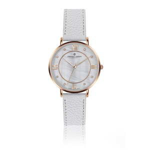 Zegarek damski z białym paskiem skórzanym Frederic Graff Rose Liskamm Lychee White Leather