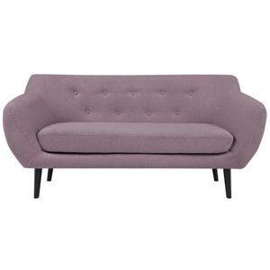 różowa sofa 2-osobowa z brązowymi nogami Mazzini Sofas Piemont