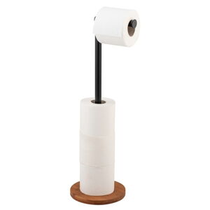Czarny/brązowy stalowy stojak na papier toaletowy Serro – Wenko