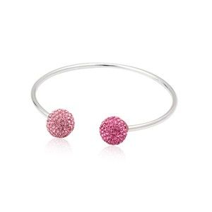 Srebrna bransoletka z różowymi kryształami Swarovski Elements Crystals Bangle