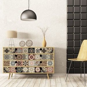 Zestaw 30 naklejek na meble Ambiance Tiles Stickers For Furniture Cineloto Mento, 20x20 cm