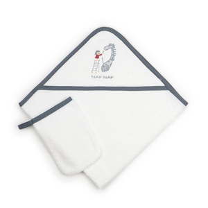Zestaw ręcznika dziecięcego i rękawicy do kąpieli Naf Naf Sophie, 75x75 cm