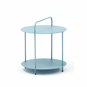 Ogrodowy metalowy stolik w niebieskim kolorze Ezeis Plip, ø 45 cm