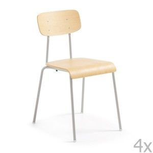 Zestaw 4 krzeseł z szarymi nogami La Forma Klee