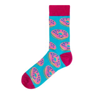 Niebiesko-różowe skarpety damskie Funky Steps Donuts, rozmiar 35–39