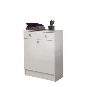 Biała szafka łazienkowa z koszem na pranie TemaHome Combi, szer. 60 cm