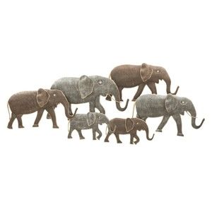 Dekoracja ścienna z motywem słoni Mauro Ferretti Elephant, 128x56 cm