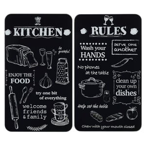 Płyty ochronne na kuchenkę zestaw 2 szt. ze szkła hartowanego 52x30 cm Kitchen Rules – Maximex
